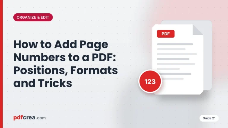 How to Add Page Numbers to a PDF: Positions, Formats and Tricks
