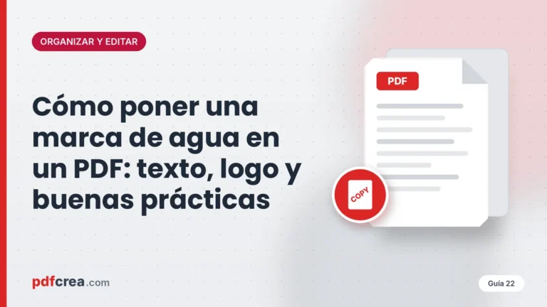 Cómo poner una marca de agua en un PDF: texto, logo y buenas prácticas