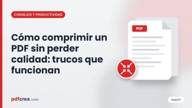 Cómo comprimir un PDF sin perder calidad: trucos que funcionan
