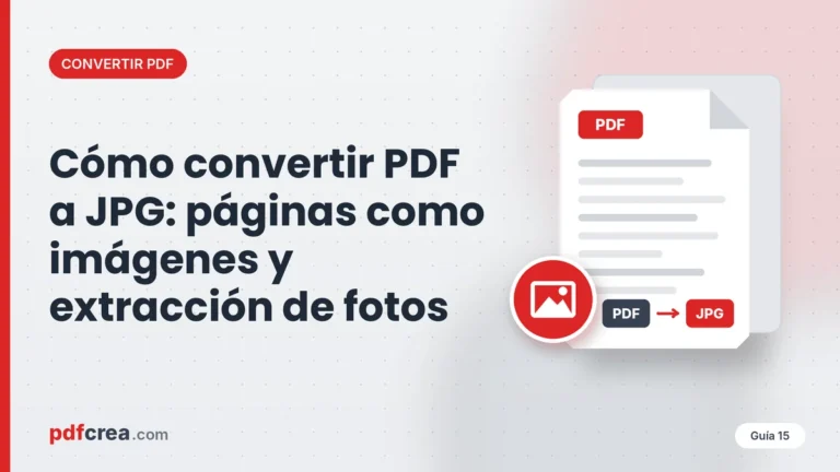 Cómo convertir PDF a JPG: páginas como imágenes y extracción de fotos